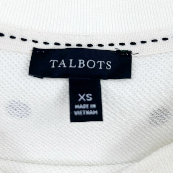 Talbots Joy Dot White & Black Cotton Terry Shift Dress Polka Dot Womens Size XS - Picture 6 of 11